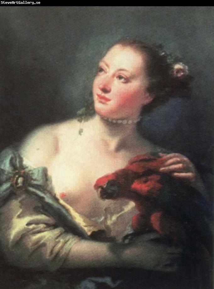 Giovanni Battista Tiepolo young woman with macaw